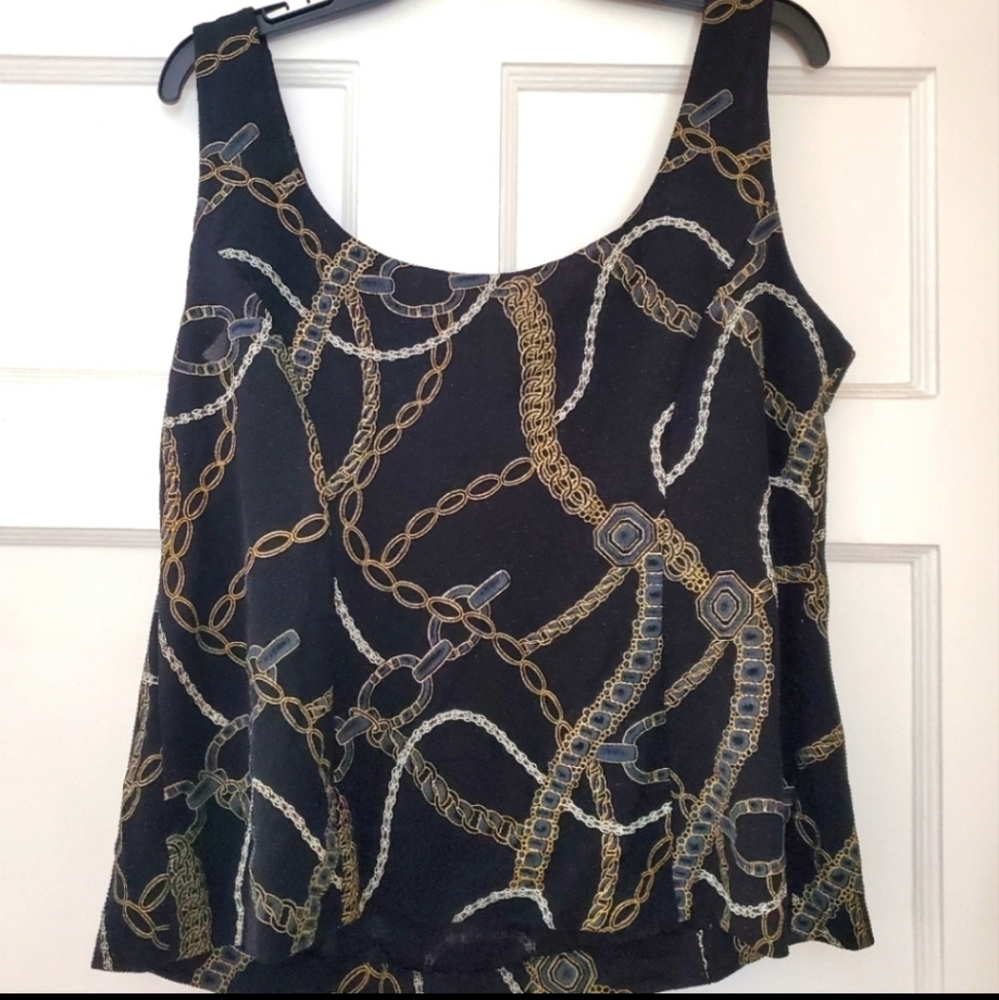 Retro 90s tank top with chain print